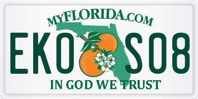 FL license plate EKOS08