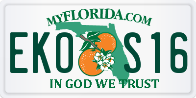 FL license plate EKOS16