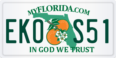 FL license plate EKOS51