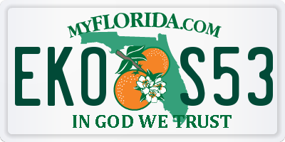 FL license plate EKOS53