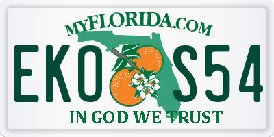 FL license plate EKOS54