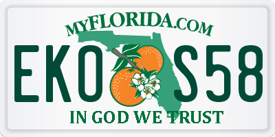 FL license plate EKOS58
