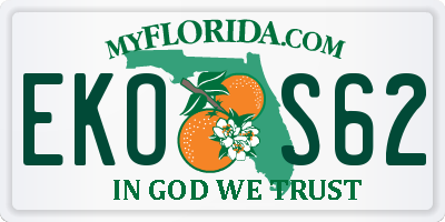 FL license plate EKOS62