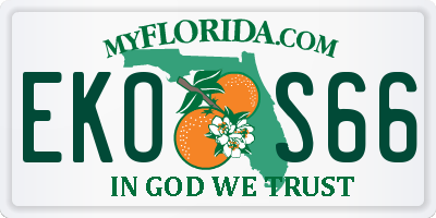 FL license plate EKOS66