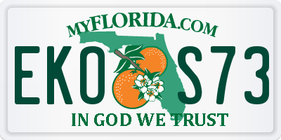 FL license plate EKOS73