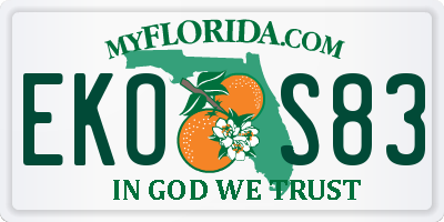 FL license plate EKOS83