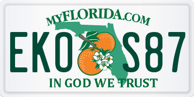 FL license plate EKOS87