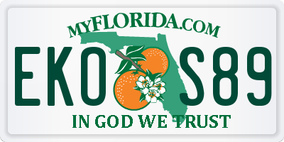 FL license plate EKOS89