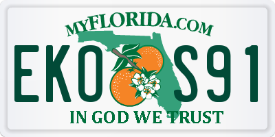 FL license plate EKOS91