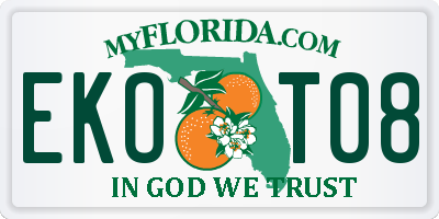 FL license plate EKOT08