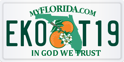 FL license plate EKOT19