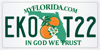 FL license plate EKOT22