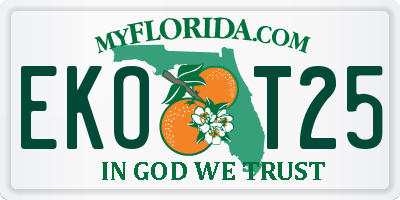 FL license plate EKOT25