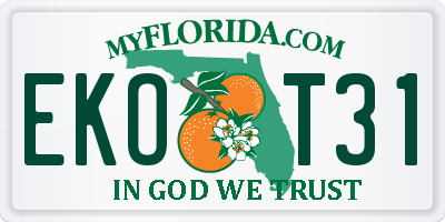 FL license plate EKOT31