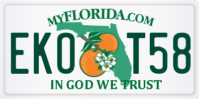 FL license plate EKOT58