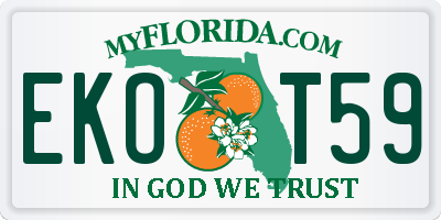 FL license plate EKOT59