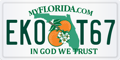 FL license plate EKOT67