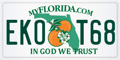 FL license plate EKOT68