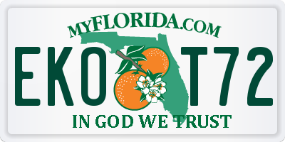 FL license plate EKOT72