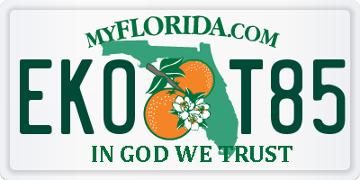 FL license plate EKOT85