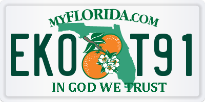 FL license plate EKOT91