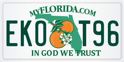 FL license plate EKOT96