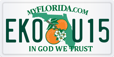 FL license plate EKOU15