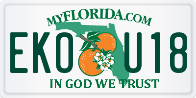 FL license plate EKOU18