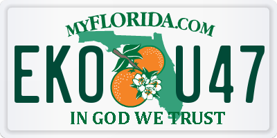 FL license plate EKOU47