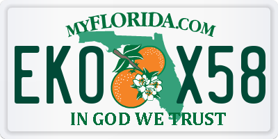 FL license plate EKOX58