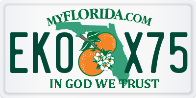FL license plate EKOX75