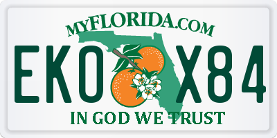 FL license plate EKOX84
