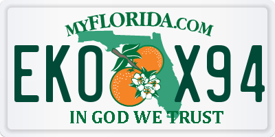 FL license plate EKOX94