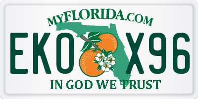 FL license plate EKOX96