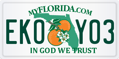 FL license plate EKOY03