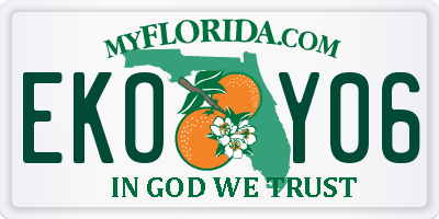 FL license plate EKOY06