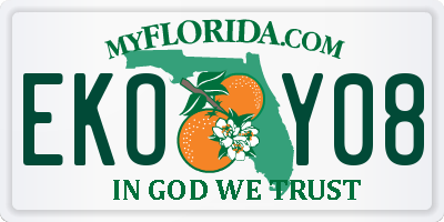 FL license plate EKOY08