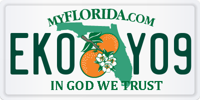 FL license plate EKOY09