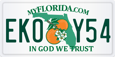 FL license plate EKOY54