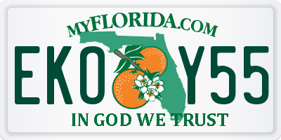 FL license plate EKOY55