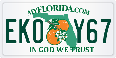FL license plate EKOY67