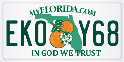 FL license plate EKOY68