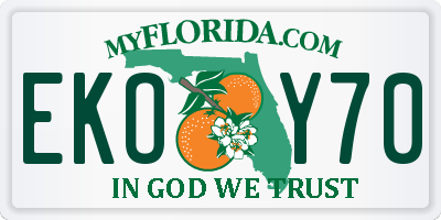 FL license plate EKOY70
