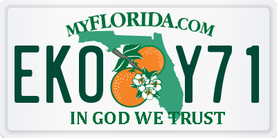 FL license plate EKOY71
