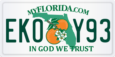 FL license plate EKOY93