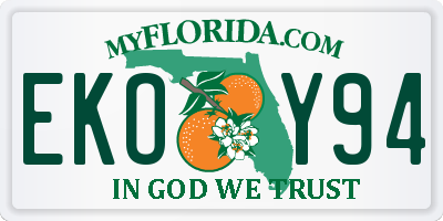 FL license plate EKOY94