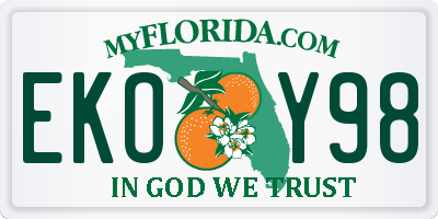 FL license plate EKOY98