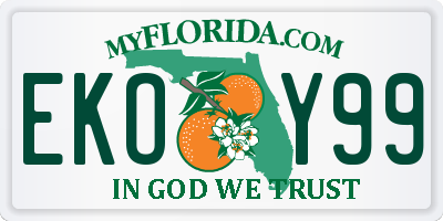 FL license plate EKOY99
