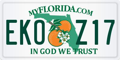 FL license plate EKOZ17