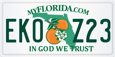 FL license plate EKOZ23
